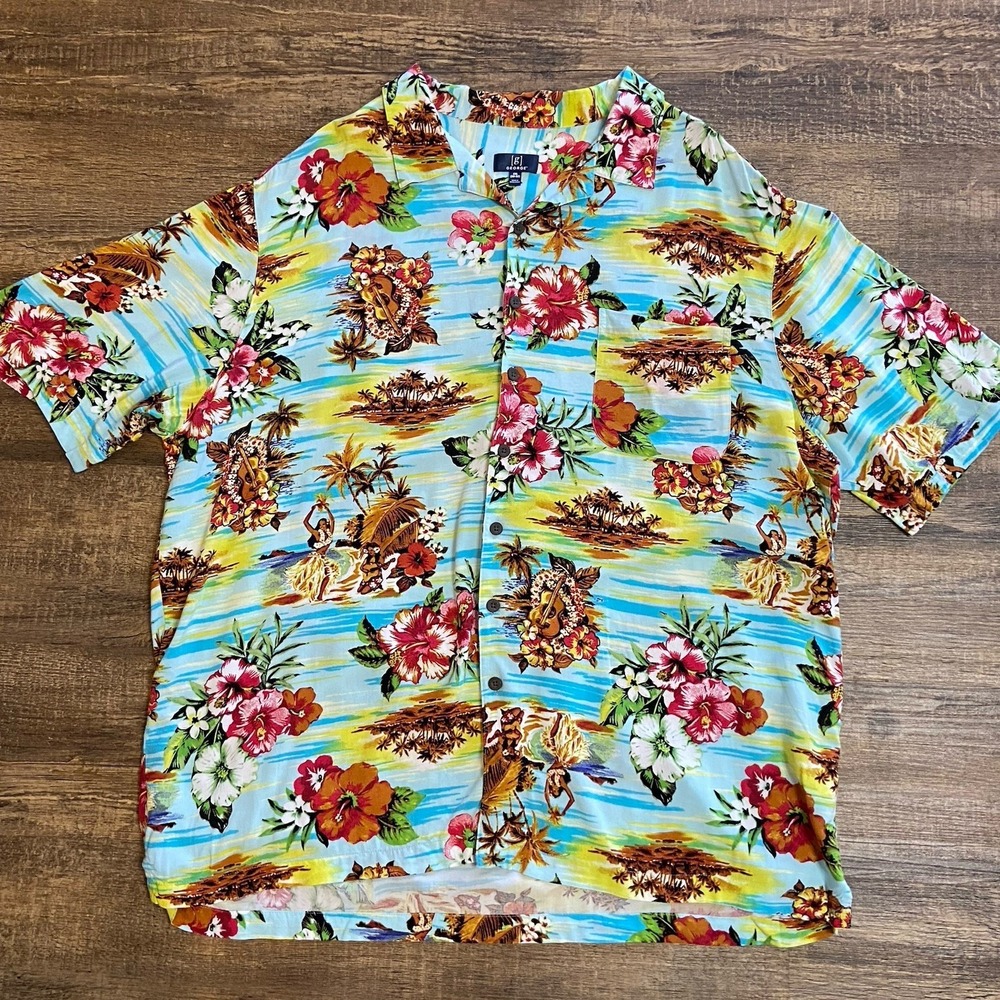 George 2XL Hawaiian Shirt Tropical Floral Beach Vacation Cruise Aloha Dadcore - Picture 2 of 9
